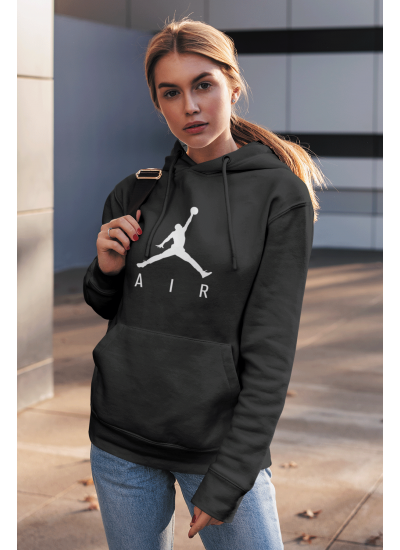 Air Jordan 03 Siyah NBA Kadın Kapşonlu Sweatshirt - Hoodie