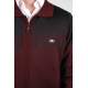 Çizgi Triko Erkek Battal Boy Polo Yaka Astarlı Triko Mont Fermuarlı Desenli 3XL - 4XL - 5XL - Bordo